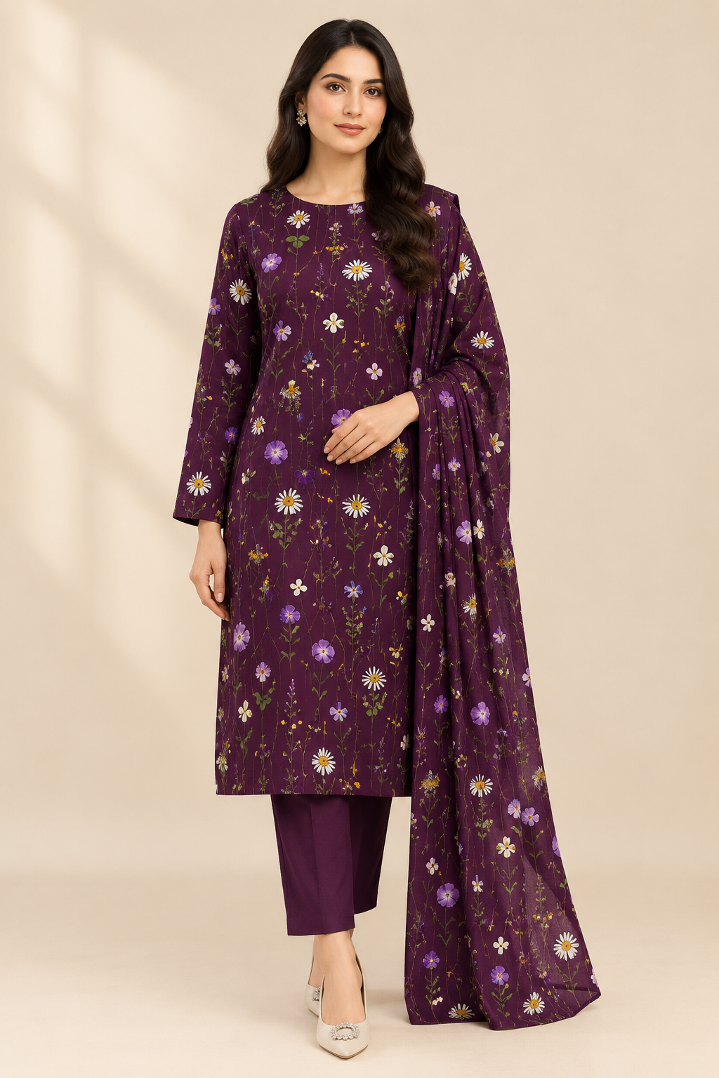 3 Piece Unstitched Printed Khaddar ART-02
