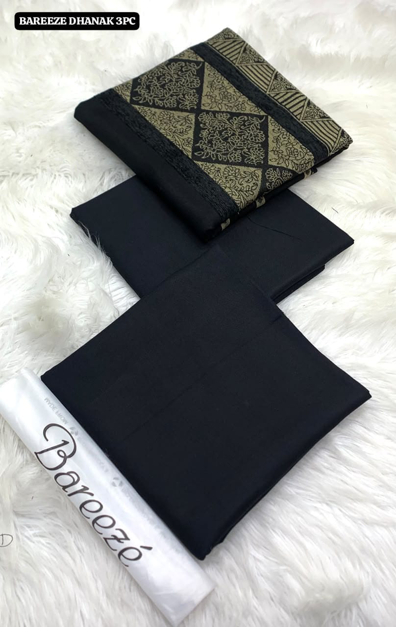 Bareeze Dhanak 3 Piece Unstitched Suit with Velvet Shawl-ART-02 - Image 3
